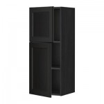 МЕТОД Навесной шкаф с полками/2дверцы - 40x100 см, Лаксарби черно-коричневый, под дерево черный МЕТОД Навесной шкаф с полками/2дверцы - 40x100 см, Лаксарби черно-коричневый, под дерево черный