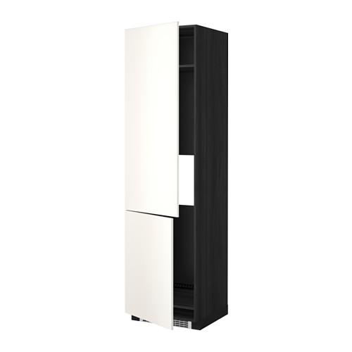 МЕТОД Высокий шкаф д/холод/мороз/2дверцы - под дерево черный, Веддинге белый МЕТОД Высокий шкаф д/холод/мороз/2дверцы - под дерево черный, Веддинге белый
