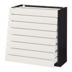 МЕТОД / МАКСИМЕРА Наполн шкаф 8 фронт/8 низк ящиков - под дерево черный, Сэведаль белый, 80x37 см МЕТОД / МАКСИМЕРА Наполн шкаф 8 фронт/8 низк ящиков - под дерево черный, Сэведаль белый, 80x37 см