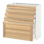 МЕТОД / МАКСИМЕРА Напольный шкаф с 5 ящиками - белый, Торхэмн естественный ясень, 80x37 см МЕТОД / МАКСИМЕРА Напольный шкаф с 5 ящиками - белый, Торхэмн естественный ясень, 80x37 см