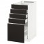 МЕТОД / МАКСИМЕРА Напольный шкаф с 5 ящиками - белый, Кунгсбакка антрацит, 40x60 см