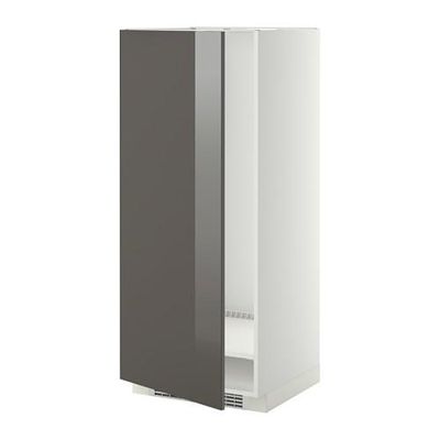 МЕТОД Высок шкаф д холодильн/мороз - 60x60x140 см, Рингульт глянцевый серый, белый