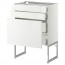 МЕТОД / МАКСИМЕРА Напольн шкаф 3фронт пнл/2низ/2ср ящ - белый, Рингульт глянцевый белый, 60x37x60 см