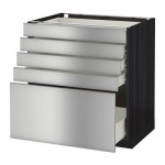 МЕТОД / ФОРВАРА Напольный шкаф с 5 ящиками - 80x60 см, Гревста нержавеющ сталь, под дерево черный МЕТОД / ФОРВАРА Напольный шкаф с 5 ящиками - 80x60 см, Гревста нержавеющ сталь, под дерево черный