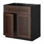 МЕТОД Напольн шкаф п-мойку 2 двр/фрн пнл - под дерево черный, Эдсерум под дерево коричневый МЕТОД Напольн шкаф п-мойку 2 двр/фрн пнл - под дерево черный, Эдсерум под дерево коричневый