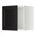 МЕТОД Навесной шкаф со стеклянной дверью - белый, Лаксарби черно-коричневый