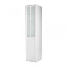 ПАКС Гардероб с 1 дверью - Пакс Биркеланд матовое стекло/белый, белый, 50x38x201 см