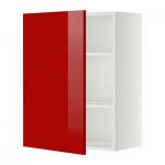 МЕТОД Шкаф навесной с полкой - 60x80 см, Рингульт глянцевый красный, белый
