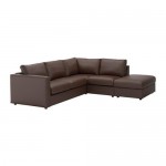 ВИМЛЕ 4-местный угловой диван - с открытым торцом/Фарста темно-коричневый