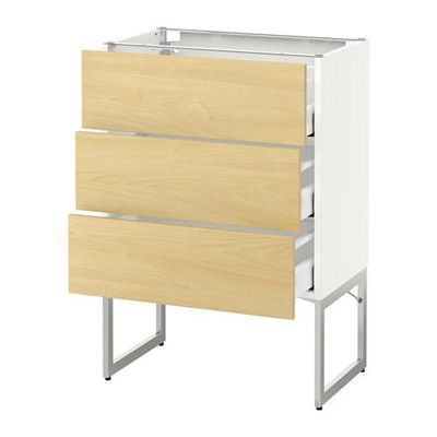 МЕТОД / МАКСИМЕРА Нплн шк 3 фрнт/3 средн ящика - 60x37x60 см, Тингсрид под березу, белый МЕТОД / МАКСИМЕРА Нплн шк 3 фрнт/3 средн ящика - 60x37x60 см, Тингсрид под березу, белый