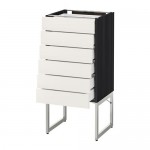МЕТОД / МАКСИМЕРА Напольн шкаф 6фронт пнл/6 низ ящ - под дерево черный, Сэведаль белый, 40x37x60 см МЕТОД / МАКСИМЕРА Напольн шкаф 6фронт пнл/6 низ ящ - под дерево черный, Сэведаль белый, 40x37x60 см