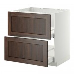 МЕТОД / МАКСИМЕРА Напольн шк п-мойку+2фрнт пнл/2 ящ - белый, Эдсерум под дерево коричневый, 80x60 см МЕТОД / МАКСИМЕРА Напольн шк п-мойку+2фрнт пнл/2 ящ - белый, Эдсерум под дерево коричневый, 80x60 см