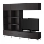 БЕСТО Шкаф для ТВ, комбинация - черно-коричневый