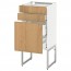 МЕТОД / МАКСИМЕРА Напольн шкаф 3фронт пнл/2низ/2ср ящ - белый, Экестад дуб, 40x37x60 см