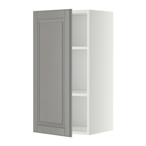 МЕТОД Шкаф навесной с полкой - белый, Будбин серый, 40x80 см МЕТОД Шкаф навесной с полкой - белый, Будбин серый, 40x80 см