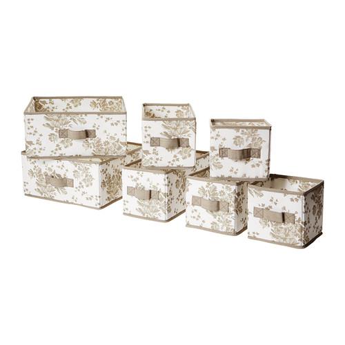 ГАРНИТУР Коробка, 7 шт. - бежевый/белый цветок