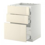 МЕТОД / МАКСИМЕРА Напольн шкаф/3фронт пнл/3ящика - 60x60 см, Рингульт глянцевый кремовый, белый МЕТОД / МАКСИМЕРА Напольн шкаф/3фронт пнл/3ящика - 60x60 см, Рингульт глянцевый кремовый, белый
