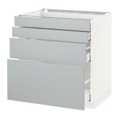 МЕТОД / МАКСИМЕРА Напольн шкаф 4 фронт панели/4 ящика - 80x60 см, Веддинге серый, белый МЕТОД / МАКСИМЕРА Напольн шкаф 4 фронт панели/4 ящика - 80x60 см, Веддинге серый, белый