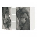 МЕТОД Навесной шкаф с полками/2дверцы - белый, Кальвиа с печатным рисунком, 80x60 см МЕТОД Навесной шкаф с полками/2дверцы - белый, Кальвиа с печатным рисунком, 80x60 см