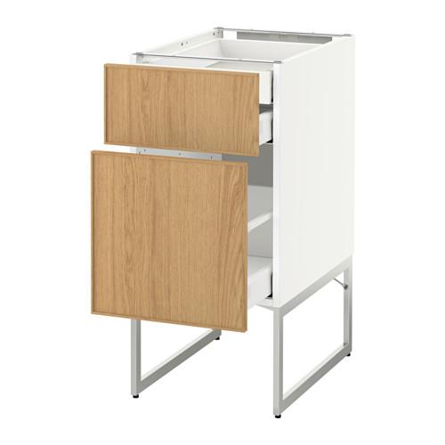 МЕТОД / МАКСИМЕРА Напольн шкаф 2фронт пнл/2низ/1вс ящ - белый, Экестад дуб, 40x60x60 см МЕТОД / МАКСИМЕРА Напольн шкаф 2фронт пнл/2низ/1вс ящ - белый, Экестад дуб, 40x60x60 см