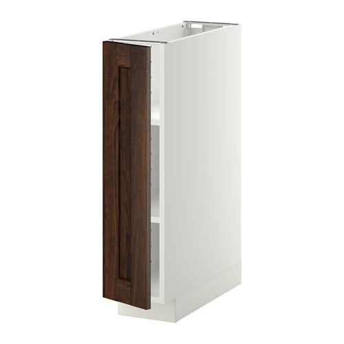 МЕТОД Напольный шкаф с полками - белый, Эдсерум под дерево коричневый, 20x60 см МЕТОД Напольный шкаф с полками - белый, Эдсерум под дерево коричневый, 20x60 см