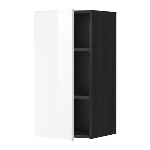 METOD шкаф навесной с полкой черный/Рингульт белый 40x80 см METOD шкаф навесной с полкой черный/Рингульт белый 40x80 см