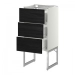 МЕТОД / ФОРВАРА Нплн шк 3 фрнт/3 средн ящика - 40x37x60 см, Тингсрид под дерево черный, белый МЕТОД / ФОРВАРА Нплн шк 3 фрнт/3 средн ящика - 40x37x60 см, Тингсрид под дерево черный, белый