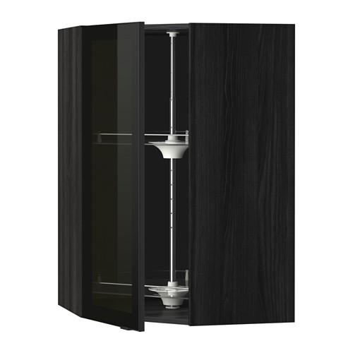 МЕТОД Углов навесн шк с врщ скц/сткл дв - под дерево черный, Ютис дымчатое стекло/черный, 68x100 см МЕТОД Углов навесн шк с врщ скц/сткл дв - под дерево черный, Ютис дымчатое стекло/черный, 68x100 см