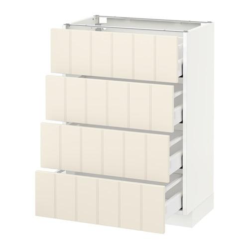 МЕТОД / МАКСИМЕРА Напольн шкаф 4 фронт панели/4 ящика - белый, Хитарп белый с оттенком, 60x37 см МЕТОД / МАКСИМЕРА Напольн шкаф 4 фронт панели/4 ящика - белый, Хитарп белый с оттенком, 60x37 см