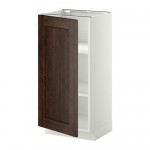 МЕТОД Напольный шкаф с полками - белый, Эдсерум под дерево коричневый, 40x37 см МЕТОД Напольный шкаф с полками - белый, Эдсерум под дерево коричневый, 40x37 см