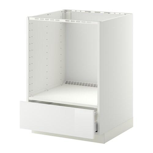 МЕТОД / МАКСИМЕРА Напольный шкаф д/духовки, с ящиком - белый, Рингульт глянцевый белый МЕТОД / МАКСИМЕРА Напольный шкаф д/духовки, с ящиком - белый, Рингульт глянцевый белый