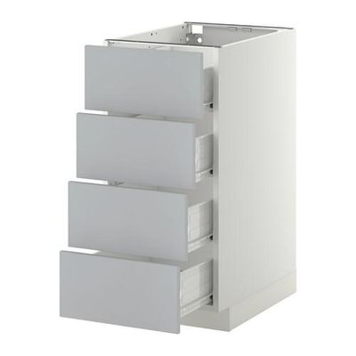 МЕТОД / ФОРВАРА Напольн шкаф 4 фронт панели/4 ящика - 40x60 см, Веддинге серый, белый МЕТОД / ФОРВАРА Напольн шкаф 4 фронт панели/4 ящика - 40x60 см, Веддинге серый, белый