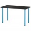 ЛИННМОН / АДИЛЬС Стол - черно-коричневый/синий