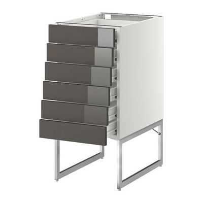 МЕТОД / ФОРВАРА Напольн шкаф 6фронт пнл/6 низ ящ - 40x60x60 см, Рингульт глянцевый серый, белый МЕТОД / ФОРВАРА Напольн шкаф 6фронт пнл/6 низ ящ - 40x60x60 см, Рингульт глянцевый серый, белый