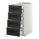 МЕТОД / МАКСИМЕРА Нплн шк 4фрнт/2нзк/3срд ящ - 40x60 см, Лаксарби черно-коричневый, белый МЕТОД / МАКСИМЕРА Нплн шк 4фрнт/2нзк/3срд ящ - 40x60 см, Лаксарби черно-коричневый, белый