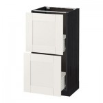 МЕТОД / ФОРВАРА Напольный шкаф с 2 ящиками - 40x37 см, Сэведаль белый, под дерево черный МЕТОД / ФОРВАРА Напольный шкаф с 2 ящиками - 40x37 см, Сэведаль белый, под дерево черный