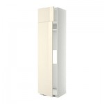 МЕТОД Выс шкаф д/холодильн или морозильн - 60x60x240 см, Рингульт глянцевый кремовый, белый