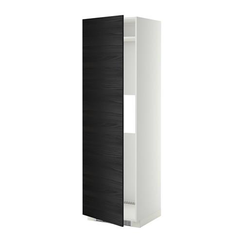 МЕТОД Выс шкаф д/холод или мороз, с дверц - белый, Тингсрид под дерево черный МЕТОД Выс шкаф д/холод или мороз, с дверц - белый, Тингсрид под дерево черный