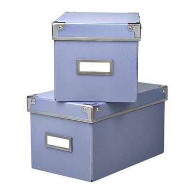 КАССЕТ Коробка с крышкой - синий, 16x26x15 см КАССЕТ Коробка с крышкой - синий, 16x26x15 см