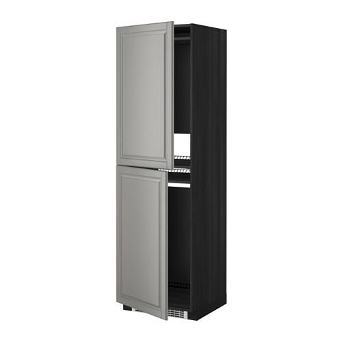 МЕТОД Высок шкаф д холодильн/мороз - под дерево черный, Будбин серый, 60x60x200 см