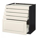 МЕТОД / ФОРВАРА Напольный шкаф с 5 ящиками - 80x60 см, Будбин белый с оттенком, под дерево черный МЕТОД / ФОРВАРА Напольный шкаф с 5 ящиками - 80x60 см, Будбин белый с оттенком, под дерево черный