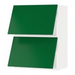 МЕТОД Навесной шкаф/2 дверцы, горизонтал - 60x80 см, белый, Флэди зеленый