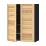 МЕТОД Навесной шкаф с посуд суш/2 дврц - под дерево черный, Торхэмн естественный ясень, 80x100 см МЕТОД Навесной шкаф с посуд суш/2 дврц - под дерево черный, Торхэмн естественный ясень, 80x100 см