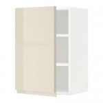 МЕТОД Шкаф навесной с полкой - белый, Воксторп глянцевый светло-бежевый, 40x60 см МЕТОД Шкаф навесной с полкой - белый, Воксторп глянцевый светло-бежевый, 40x60 см