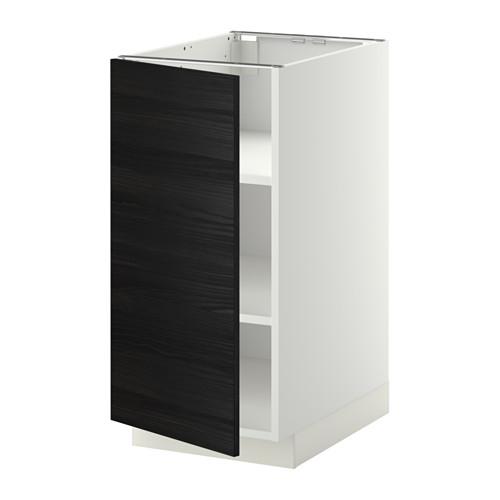 METOD напольный шкаф с полками белый/Тингсрид черный 40x61.6x88 cm