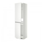 МЕТОД Высок шкаф д холодильн/мороз - 60x60x220 см, Нодста белый/алюминий, белый