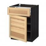 МЕТОД / МАКСИМЕРА Напольный шкаф с ящиком/дверью - под дерево черный, Торхэмн естественный ясень, 60x60 см МЕТОД / МАКСИМЕРА Напольный шкаф с ящиком/дверью - под дерево черный, Торхэмн естественный ясень, 60x60 см