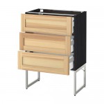 МЕТОД / МАКСИМЕРА Нплн шк 3 фрнт/3 средн ящика - под дерево черный, Торхэмн естественный ясень, 60x37x60 см МЕТОД / МАКСИМЕРА Нплн шк 3 фрнт/3 средн ящика - под дерево черный, Торхэмн естественный ясень, 60x37x60 см