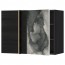 МЕТОД Угловой навесной шкаф с полками - под дерево черный, Кальвиа с печатным рисунком, 88x37x60 см