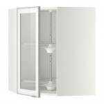 МЕТОД Углов навесн шк с врщ скц/сткл дв - белый, Ютис матовое стекло/алюминий, 68x80 см МЕТОД Углов навесн шк с врщ скц/сткл дв - белый, Ютис матовое стекло/алюминий, 68x80 см